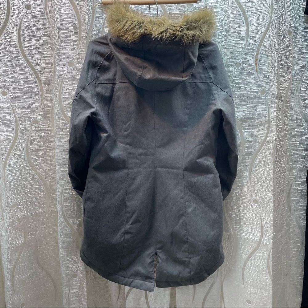 Firefly Anita Parka Womens Small Grey Faux Fur Hood Aquabase Elite Jacket - Picture 10 of 13